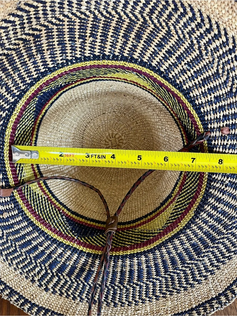 Brand New Handwoven African Bolga Sun Hat - Ghana Straw Hat Size M/L